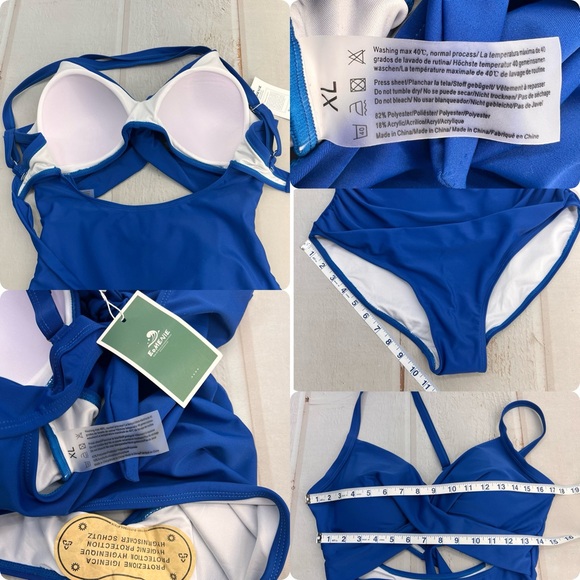 NWT Women's One Piece Swimsuits Tummy Control Cutout High Waisted Bathin… - Picture 16 of 17